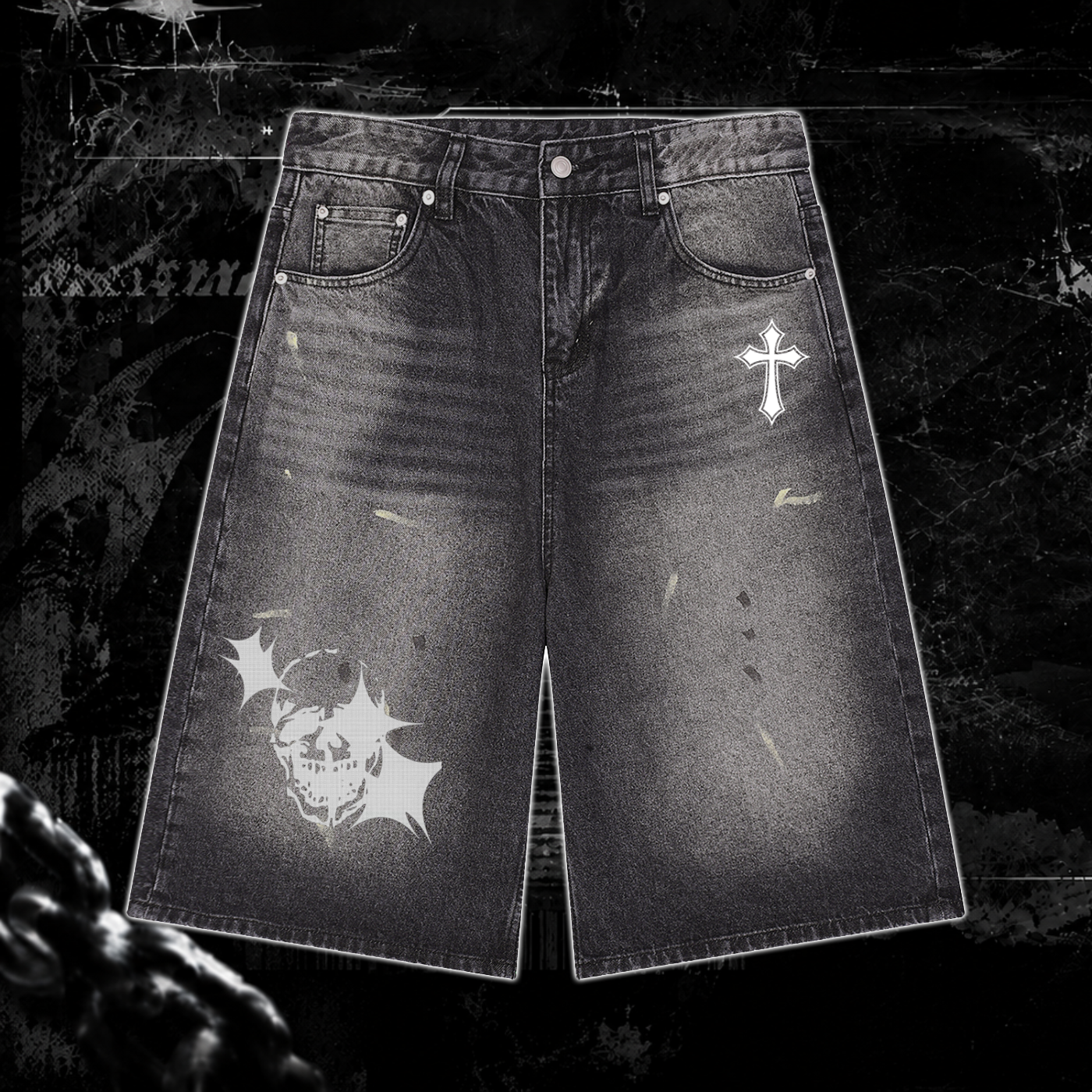 Cross & Chaos Denim Shorts