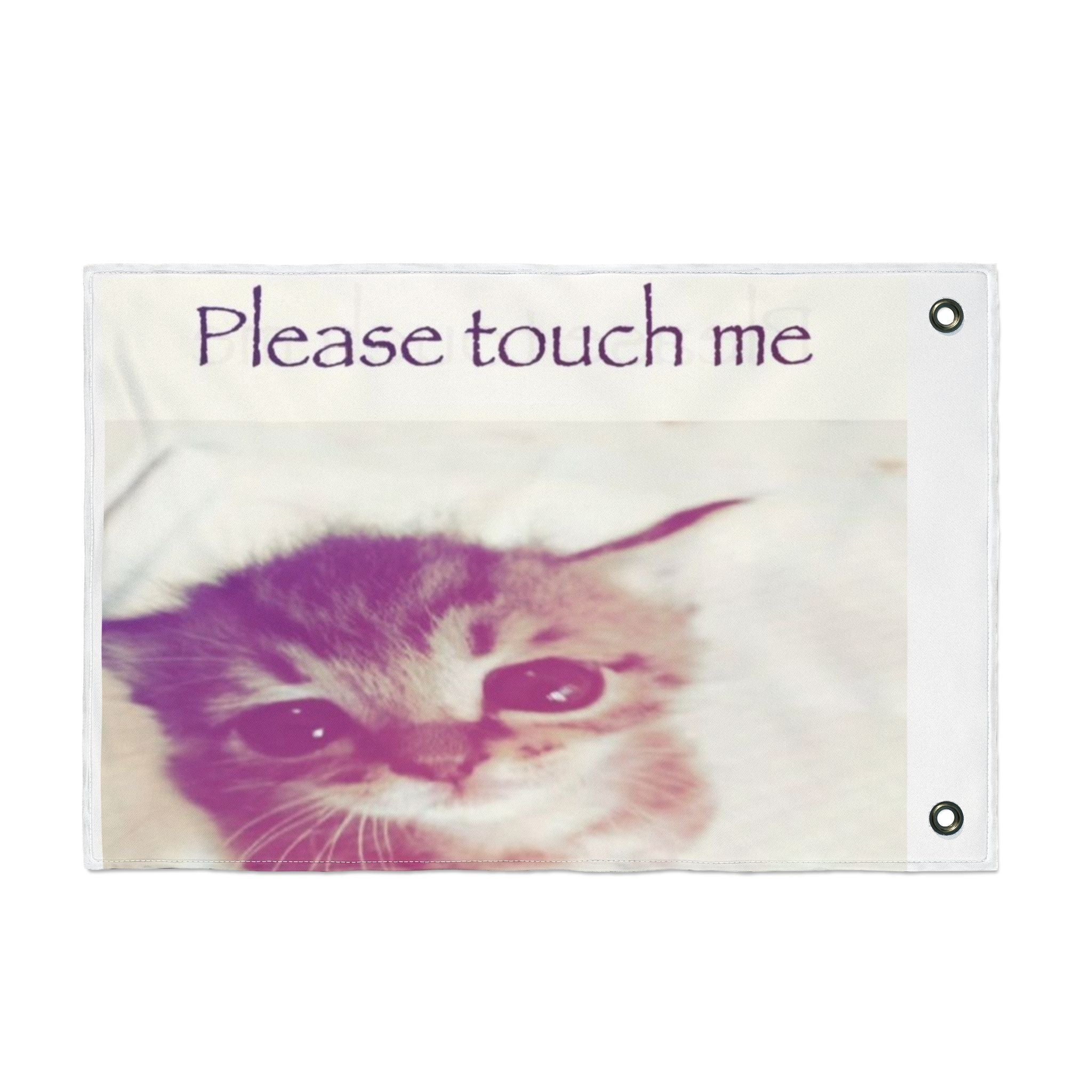 Please Touch Me Double-Sided Cute Kitten Garden Banner - Unsupervised