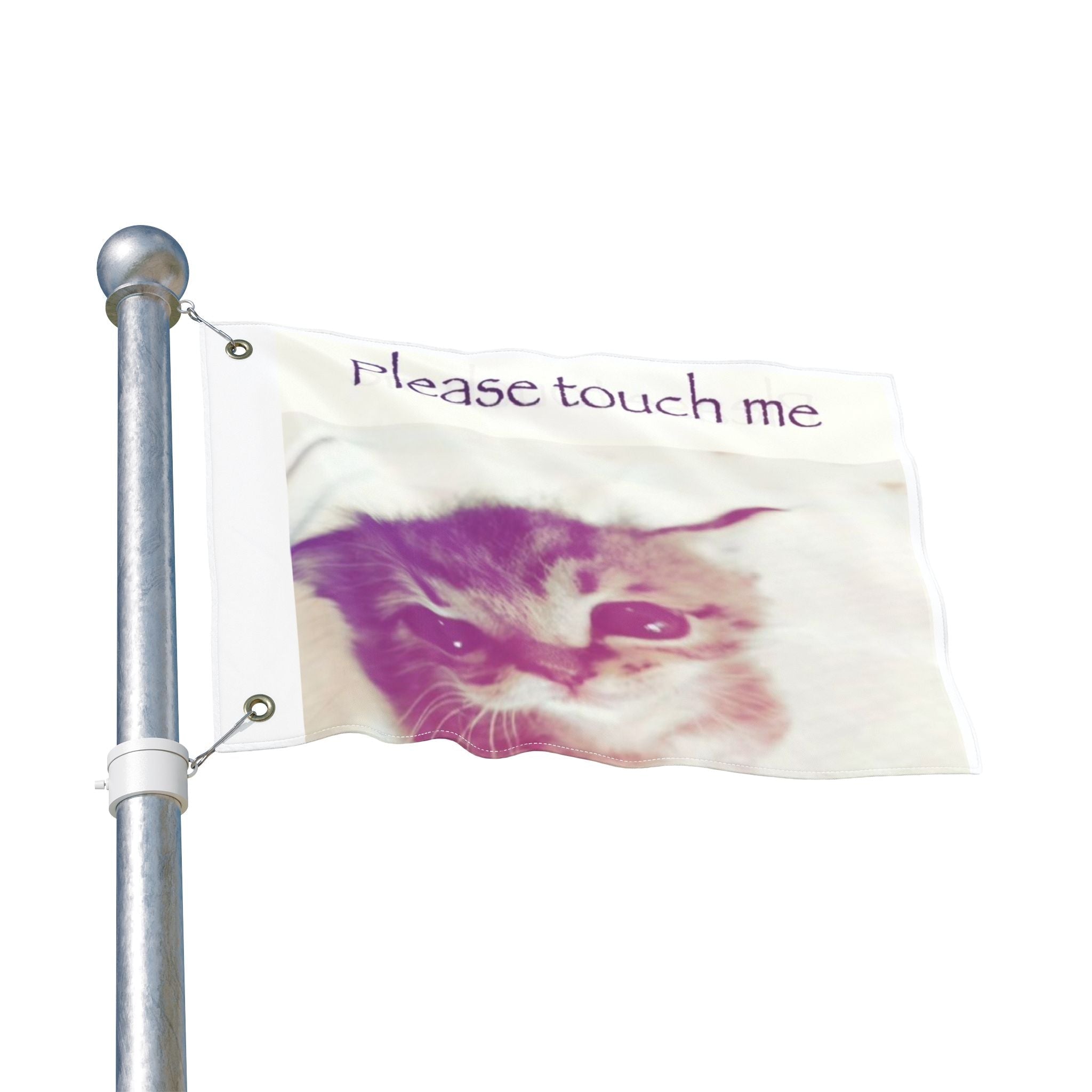 Please Touch Me Double-Sided Cute Kitten Garden Banner - Unsupervised
